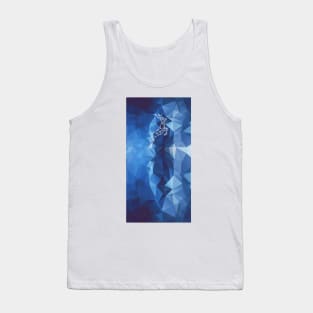 Geometric deer linear blue abstract style Tank Top